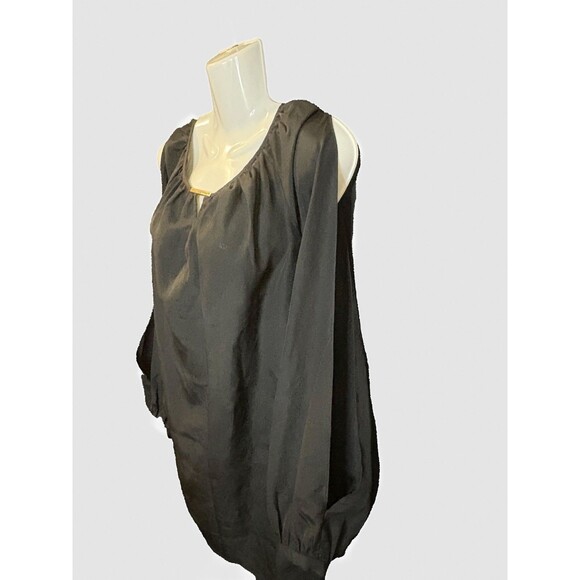 Women’s~MICHAEL KORS~ Sheer Black Blouse~ Long Split Sleeves~Size L~SKU044 - Picture 3 of 7